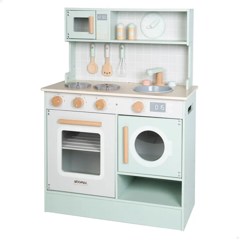 WOOMAX Cocinita madera con elementos interactivos y accesorios