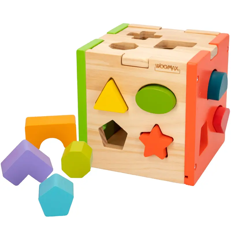 WOOMAX Cubo actividades encajar piezas madera