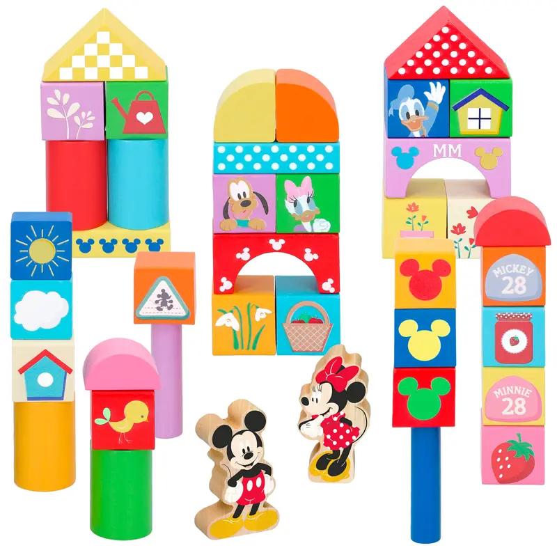 WOOMAX Disney Bloques de madera bebés 40 piezas