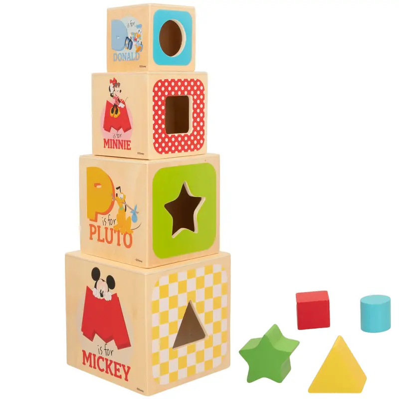 WOOMAX Disney Cubos de madera con formas