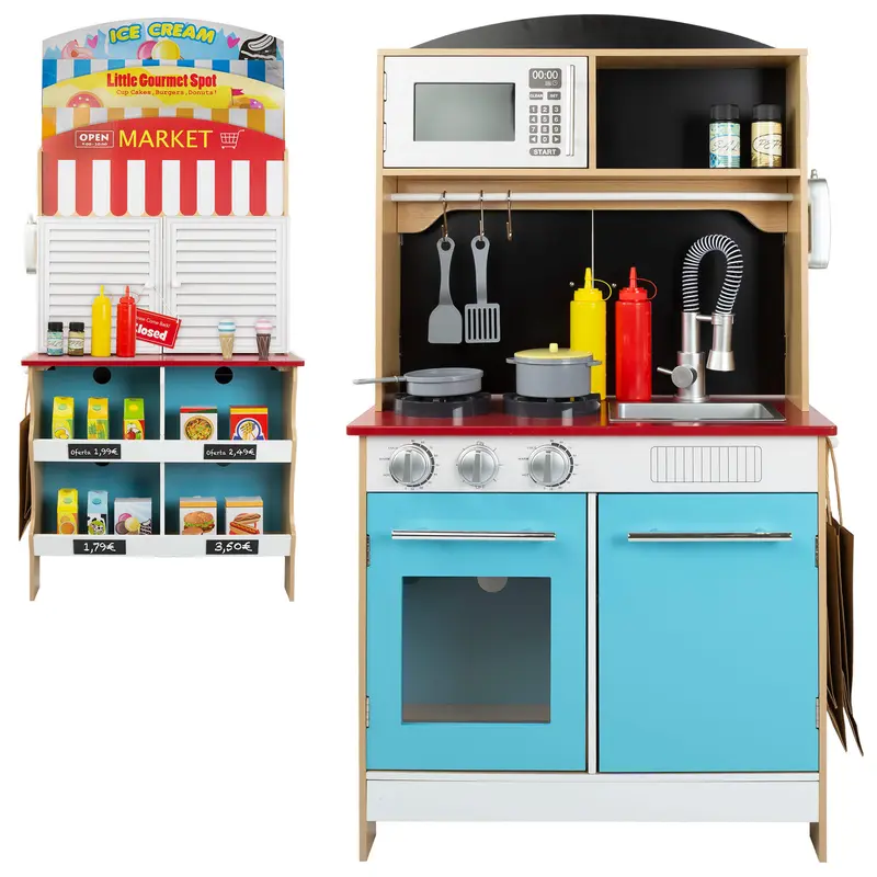 WOOMAX Heladería con cocinita de madera 2 en 1