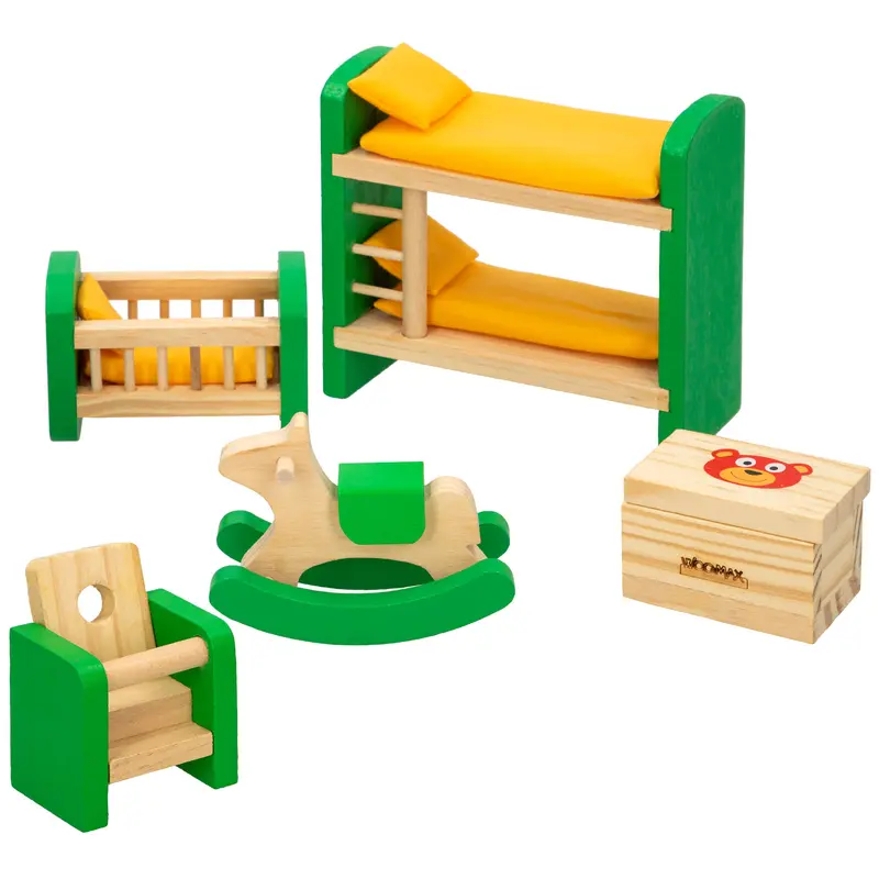 WOOMAX Set mobiliario casa de muñecas madera