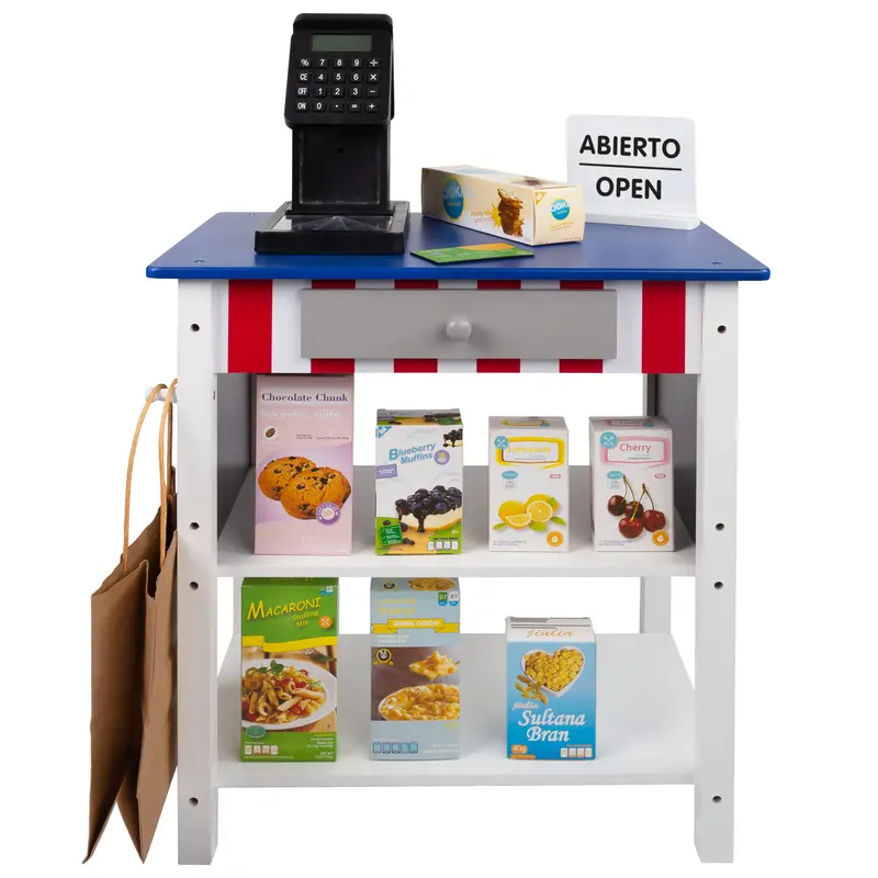 WOOMAX Supermercado madera juguete con accesorios