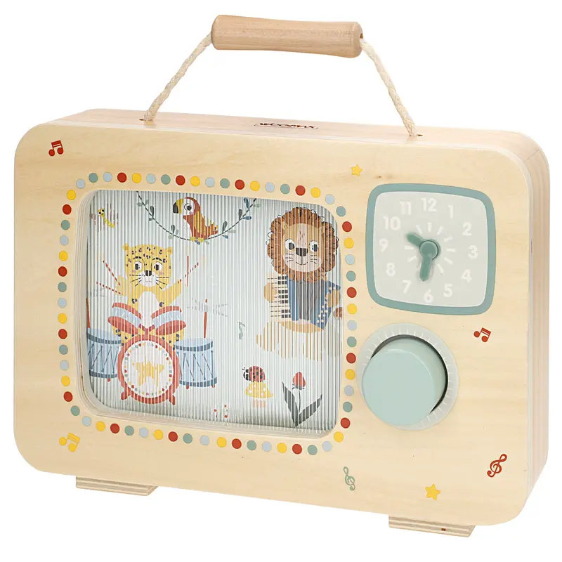 WOOMAX Televisión de madera interactiva con reloj