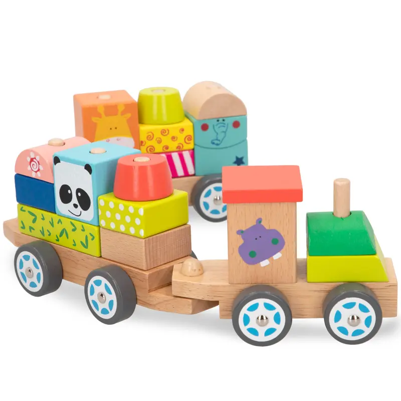 WOOMAX Tren de madera Zoo