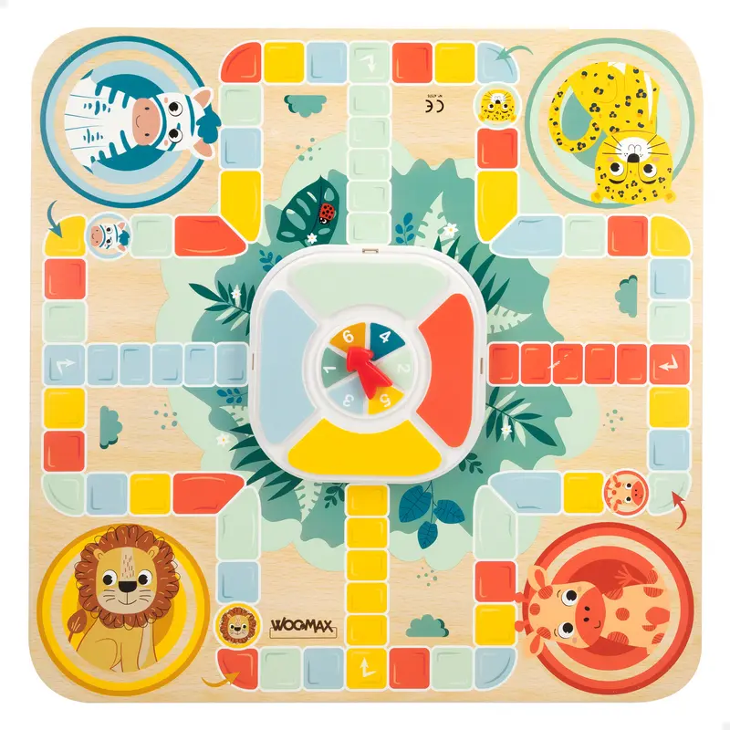 WOOMAX Zookabee Juego parchís y oca de madera animales de la selva