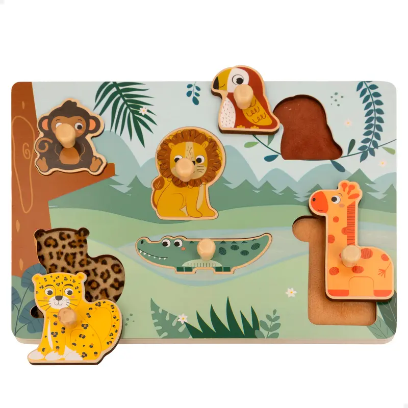 WOOMAX Zookabee Puzle madera animales con texturas
