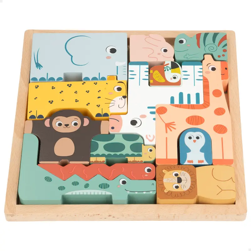 WOOMAX Zookabee Puzle y juego de equilibrio con animales de madera