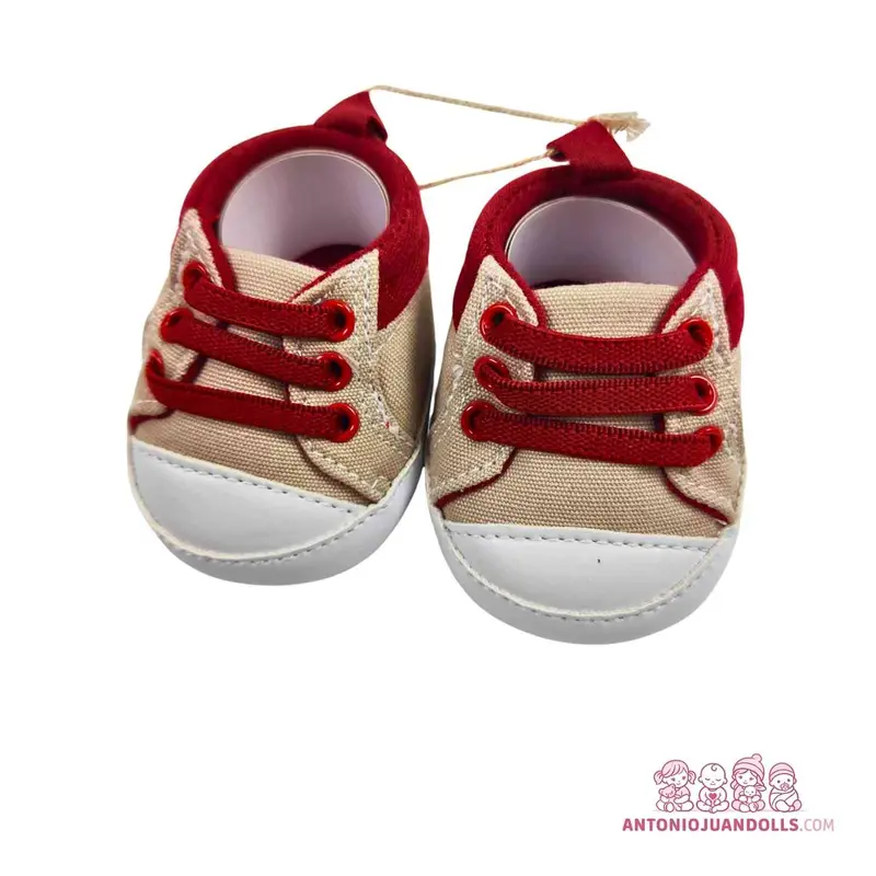 Zapatillas Deportivas Doradas Cordones Rojos Muñecas - Estilo Elegante (92004-5)
