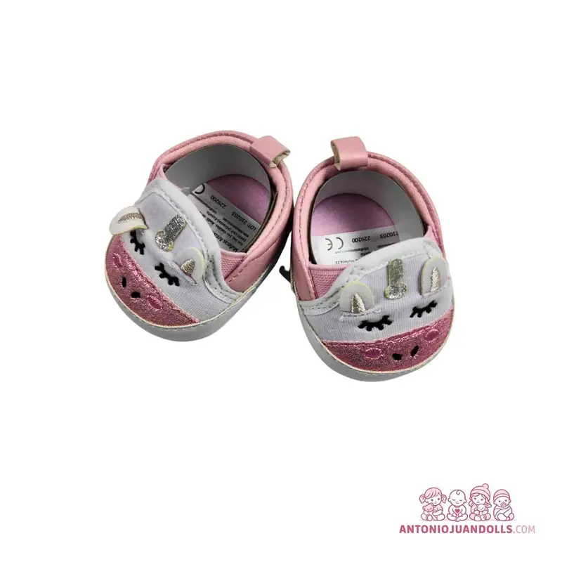 Zapatillas Unicornio Rosa Purpurina Muñecas - Estilo Mágico (92004-3)
