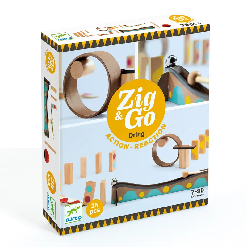 Zig & Go Dring 25 pcs DJ05642 Circuito de Acción - Reacción - Djeco 35642
